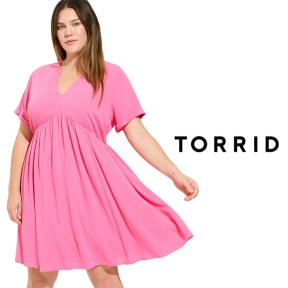 TORRID Mini Washable Gauze Hi Low Waist Tunic Dress - Sangria Sunset - Size 3X - Picture 1 of 13